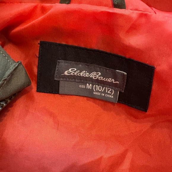Eddie Bauer Boys Black Olive Rain Jacket Size M 10/12 EUC - Picture 9 of 12